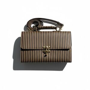 Vintage Striped Brown and Black Women's Bag